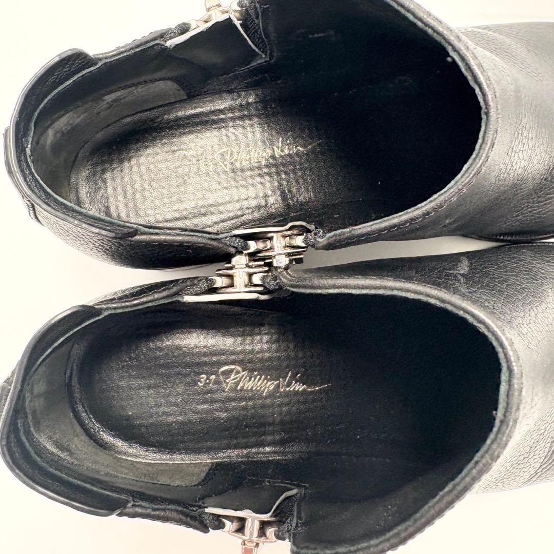 ユ*。様 3.1 Phillip Lim ジップ アンクル ブーツ レザー ブラ