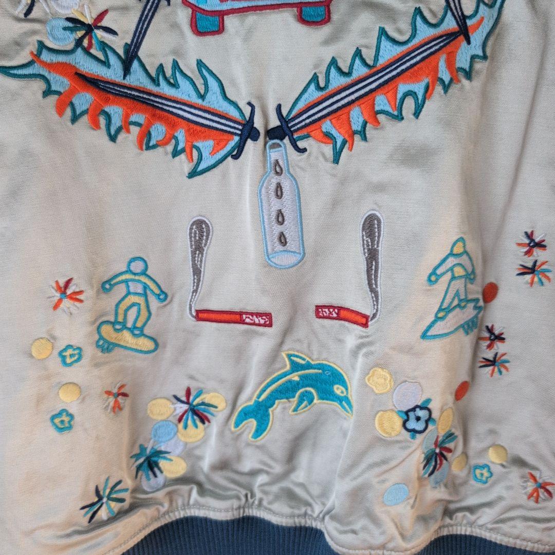 未使用 DIESEL スカジャン 蛇刺繍 シルバー