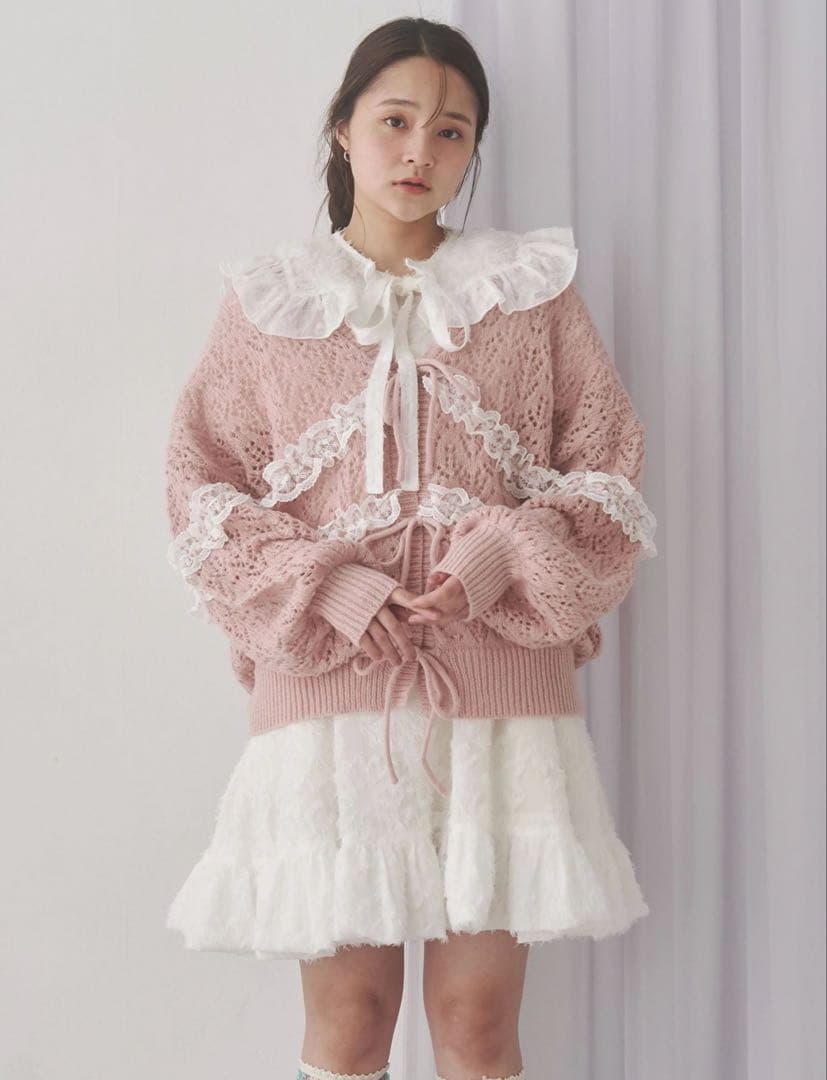 merry jenny メリージェニー　flowerジャガードミニワンピース