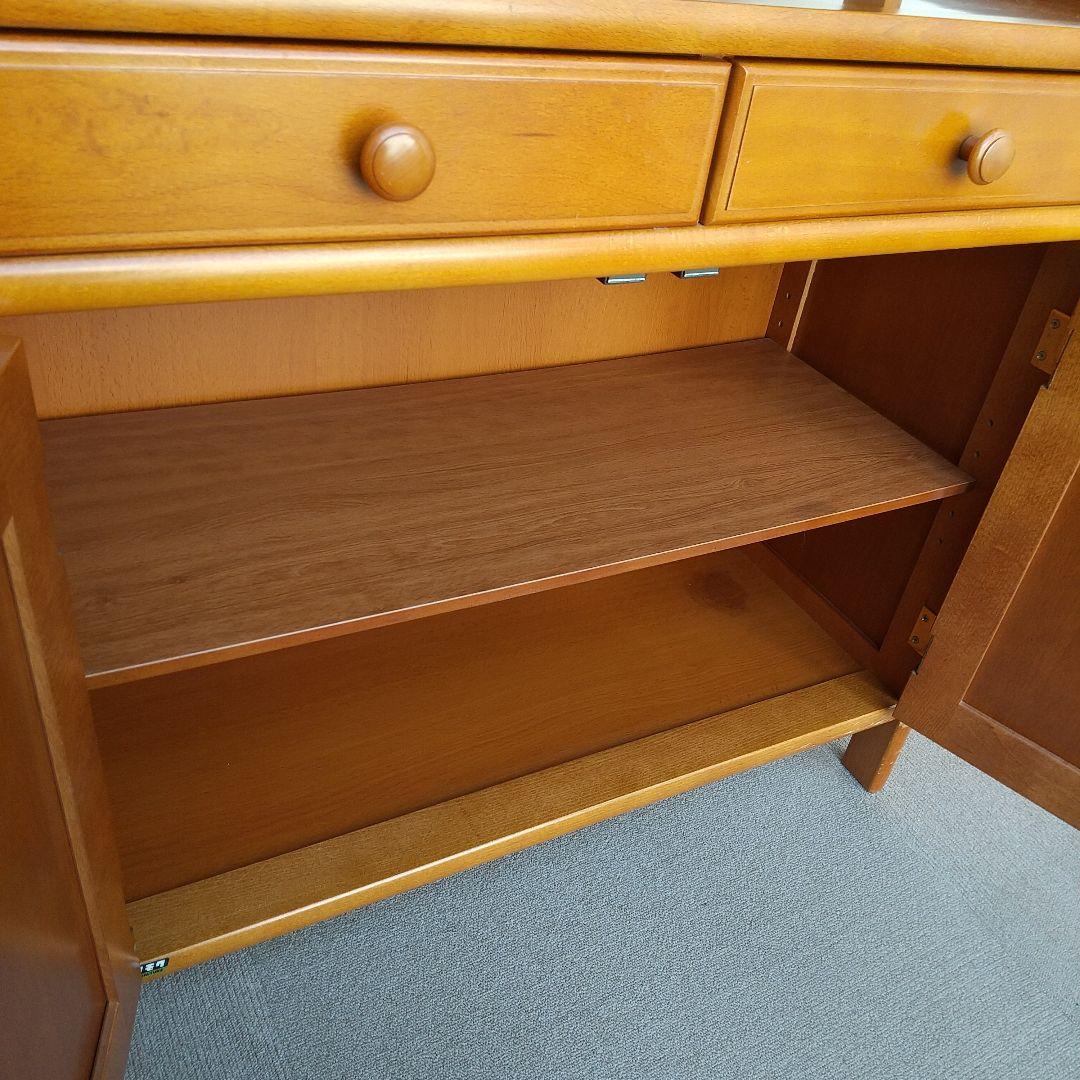 オールドカリモク キャビネット 電話台 収納 棚 ラタン