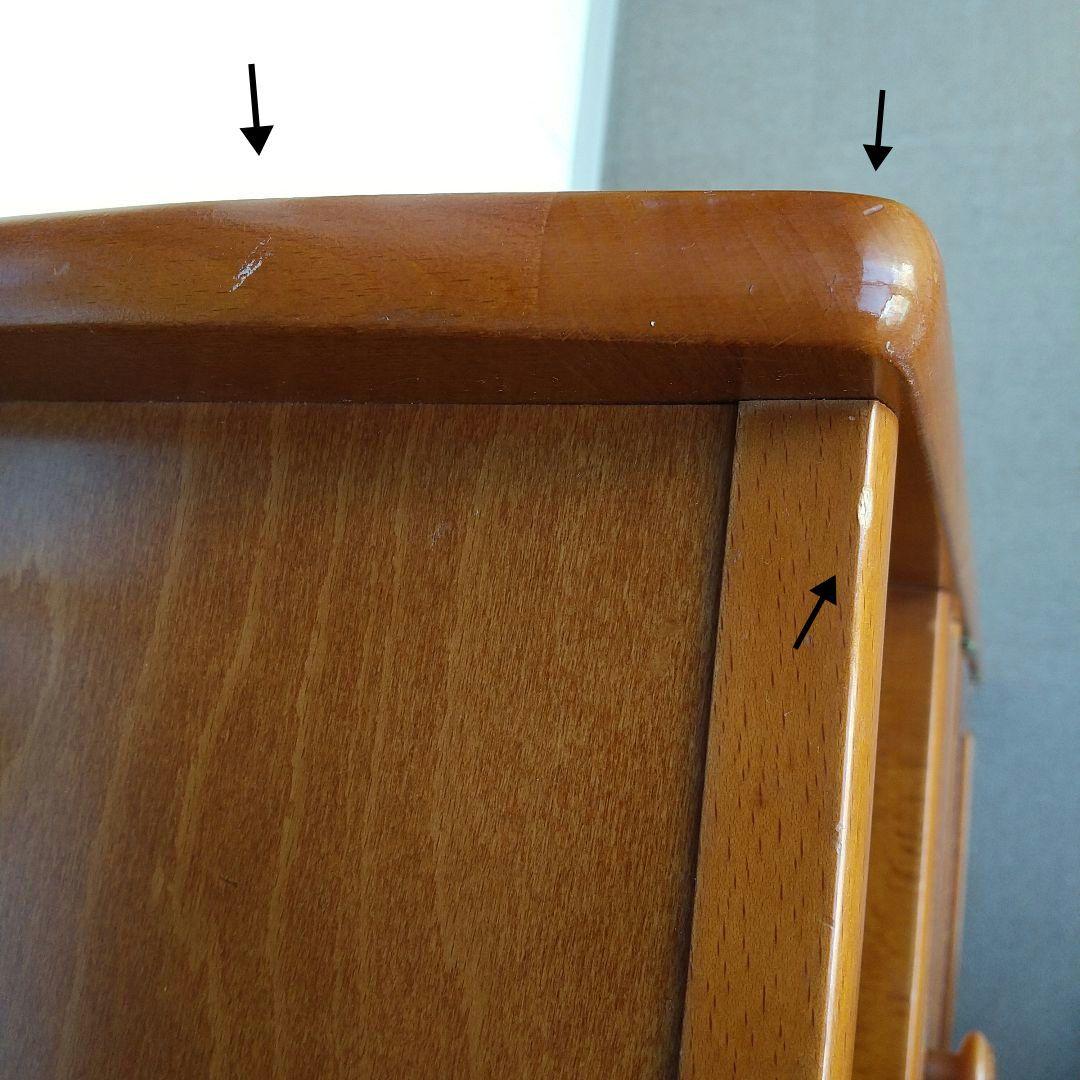 オールドカリモク キャビネット 電話台 収納 棚 ラタン