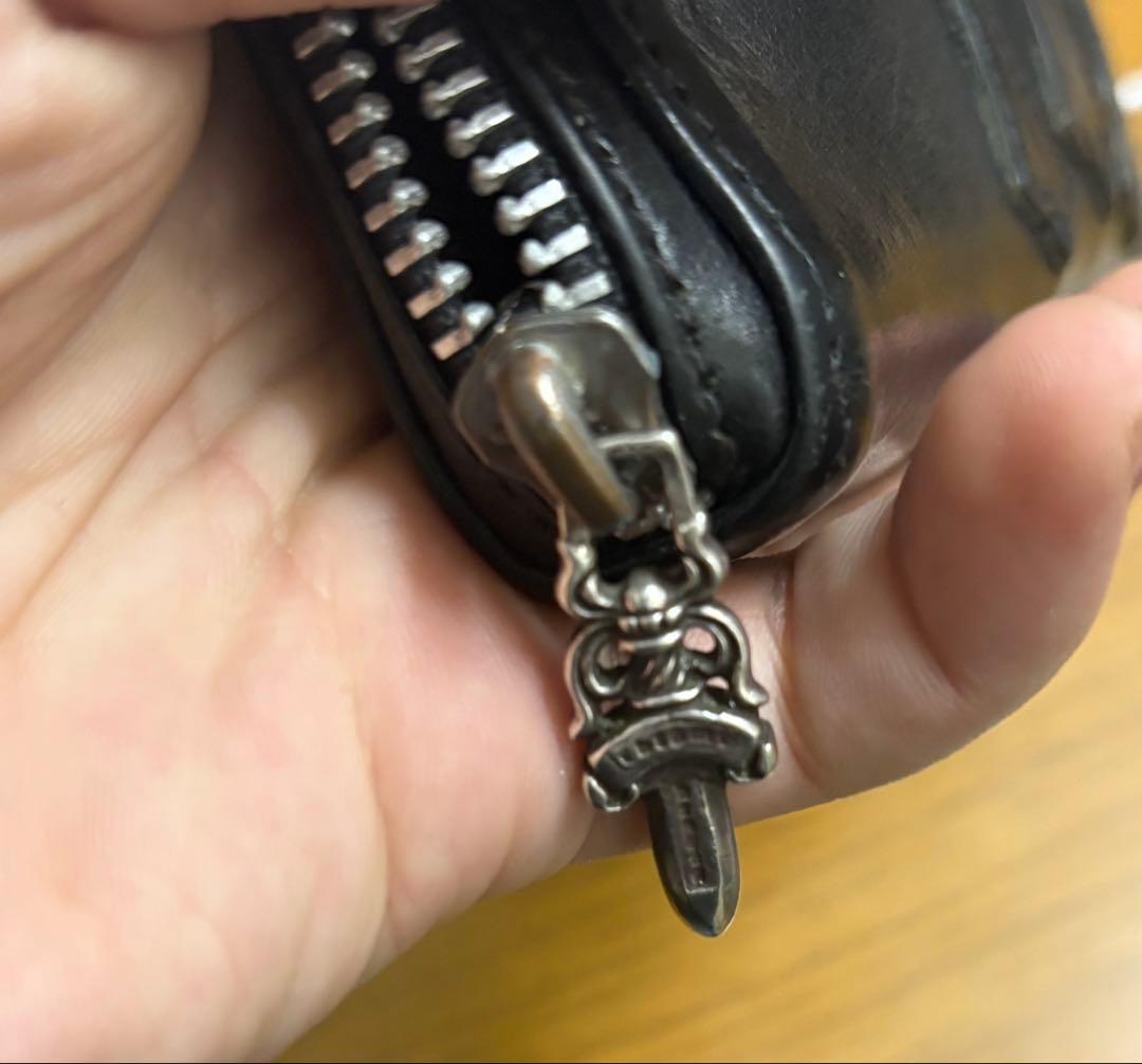 クロムハーツ 3セメタリークロスパッチ レックウォレット ラウンドファスナー