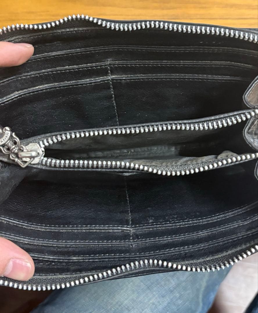 クロムハーツ 3セメタリークロスパッチ レックウォレット ラウンドファスナー