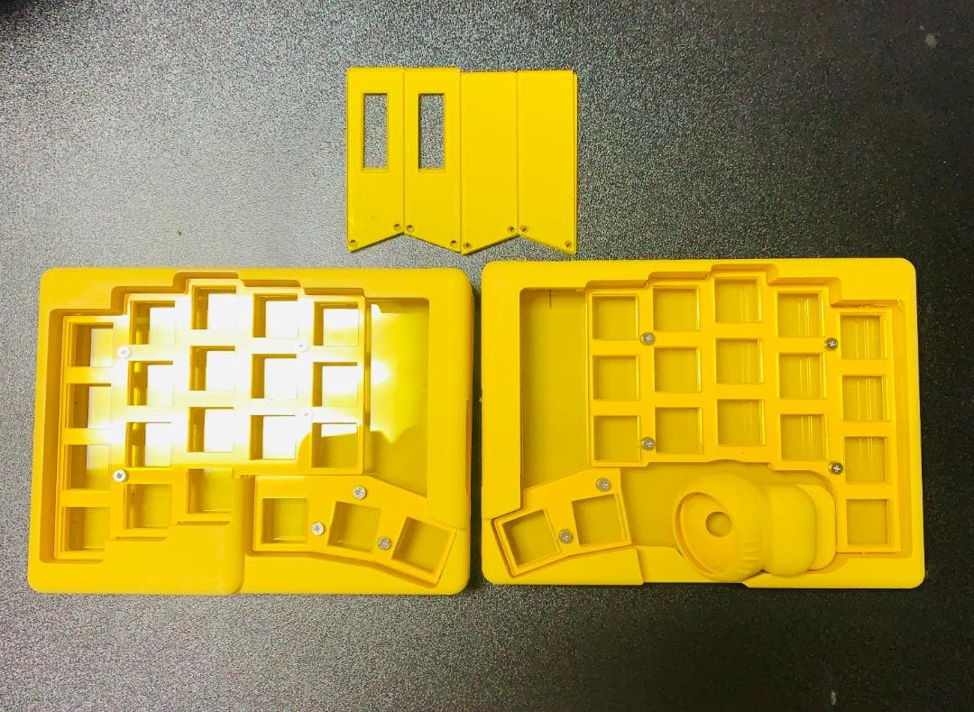 Keyball39用　ガスケットマウントケース（イエロー）