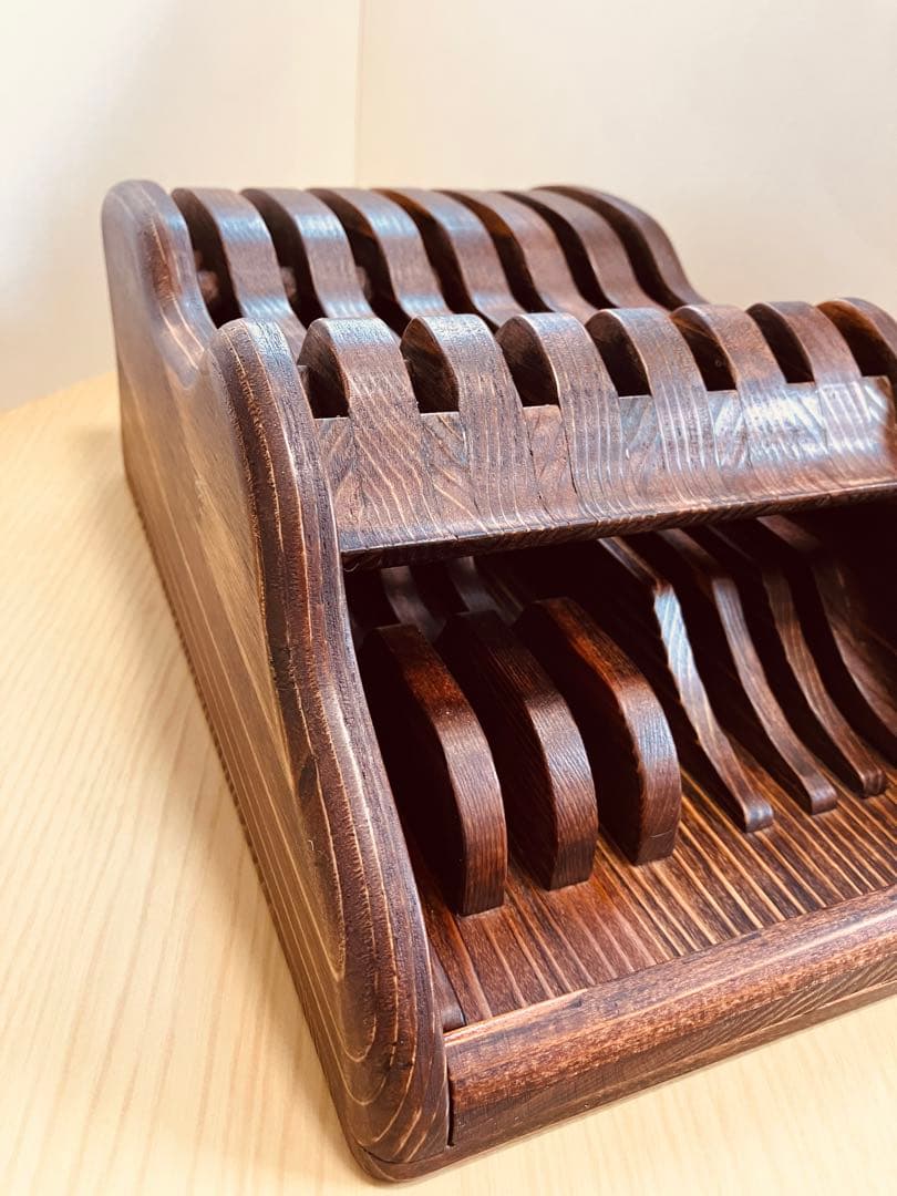 木製シザートレイ　シザートレー　シザースタンド　ハサミ皿　Aタイプ