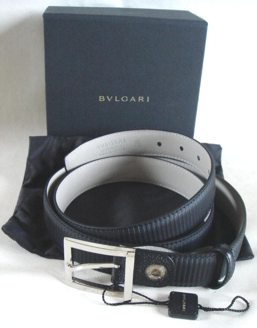 新品未使用品 BVLGARI ブルガリレザーベルト ブラック