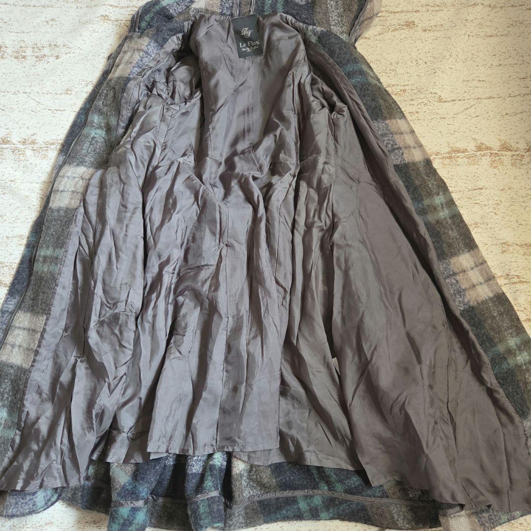 Haru◆Le-Fluy/アコーレ　◆良品◆ウールダッフルコートチェック柄