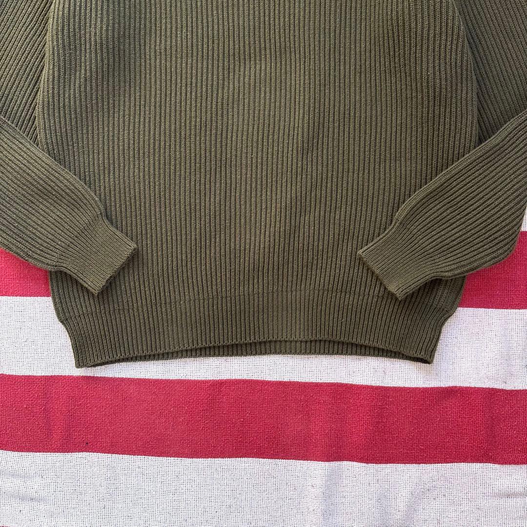 L.L.Bean コットンニット 畦編み リプ編みセーター オリーブ L-XL