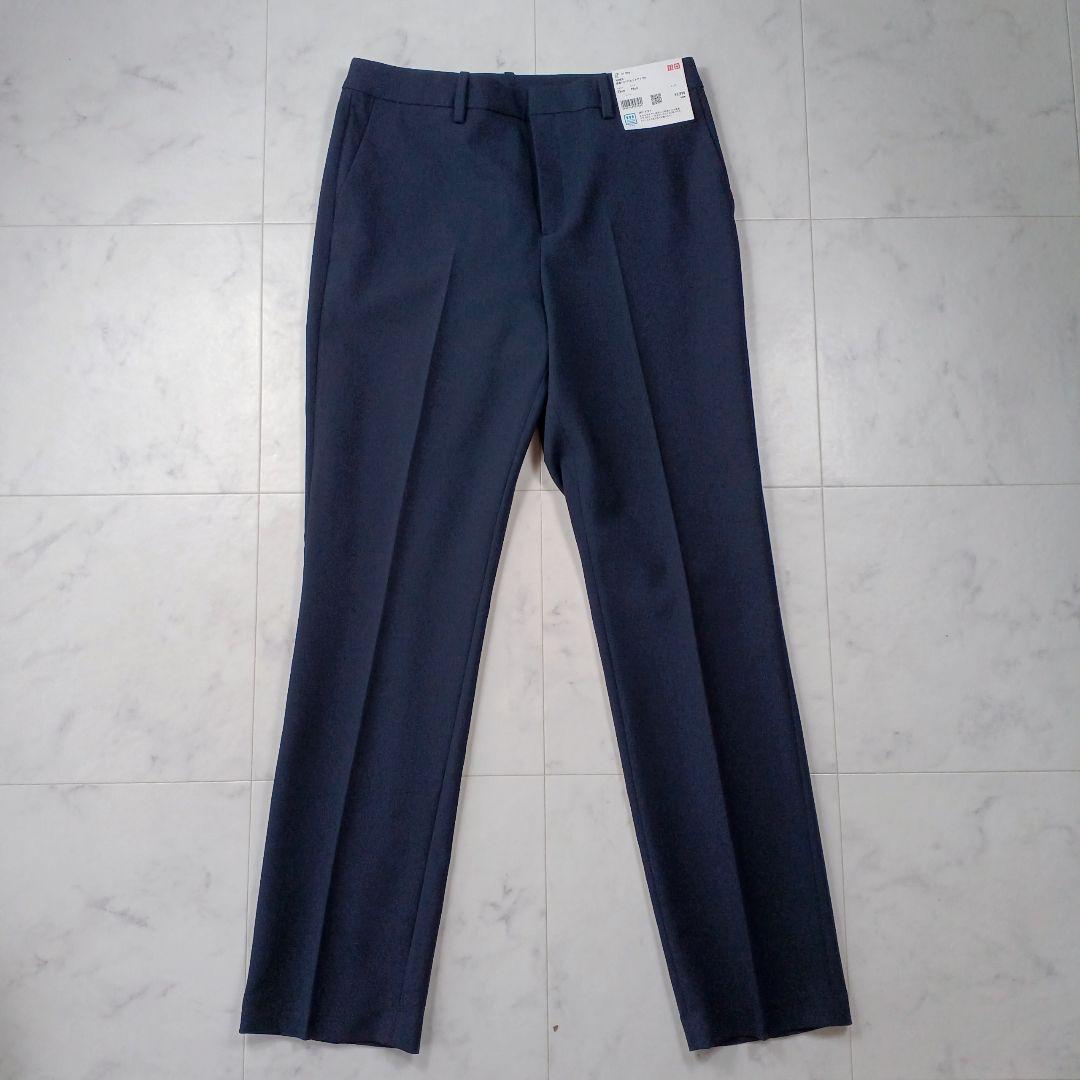 新品タグ付き ユニクロ 感動パンツスーツ ネイビー XL/ウエスト73cm