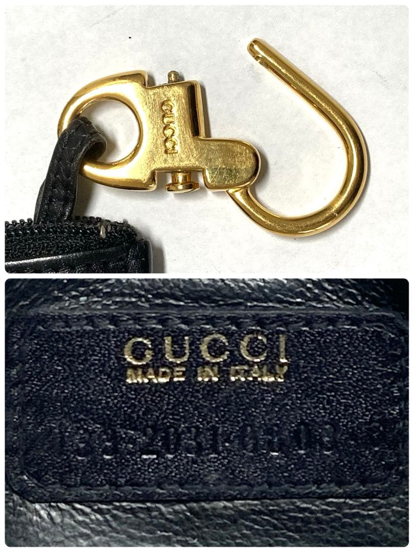 良品　GUCCI グッチ　GGキャンバス レザー　ケース　カードケース