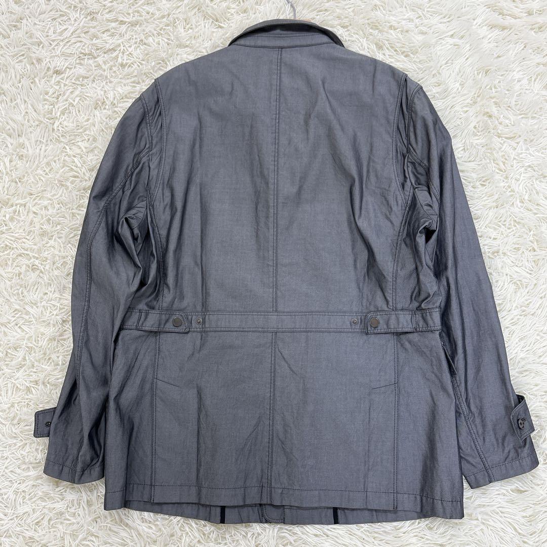 美品✨XLサイズ　バーバリーロンドン　ブルゾン　ノバチェック　ロゴボタン　グレー