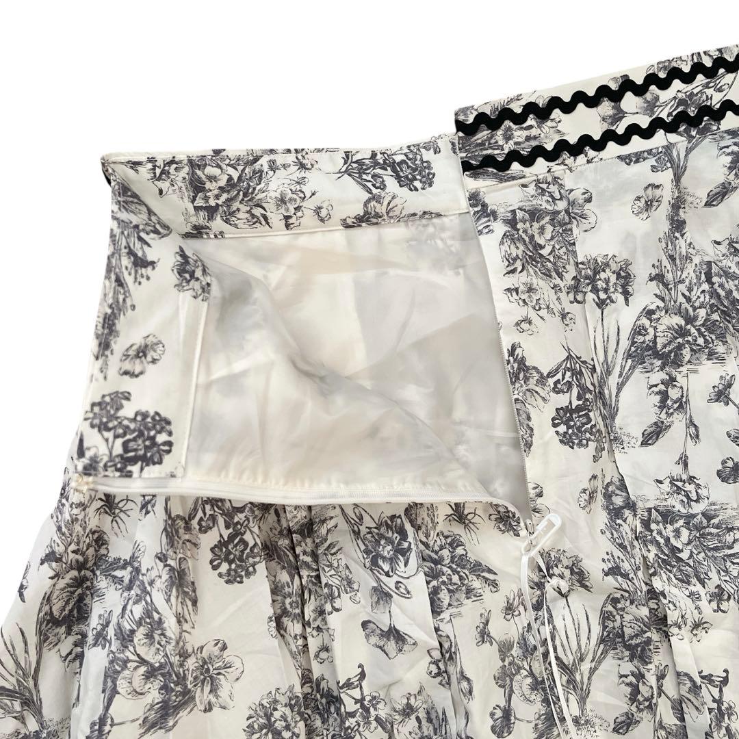 【新品】SEVEN TEN　トワルドジュイプリントスカート　ブラック　M