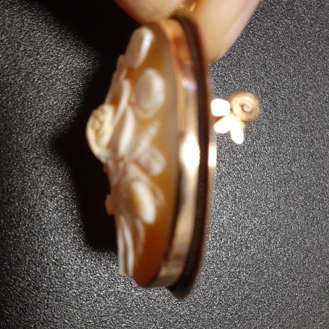 カメオ　14金　フラワーモチーフ