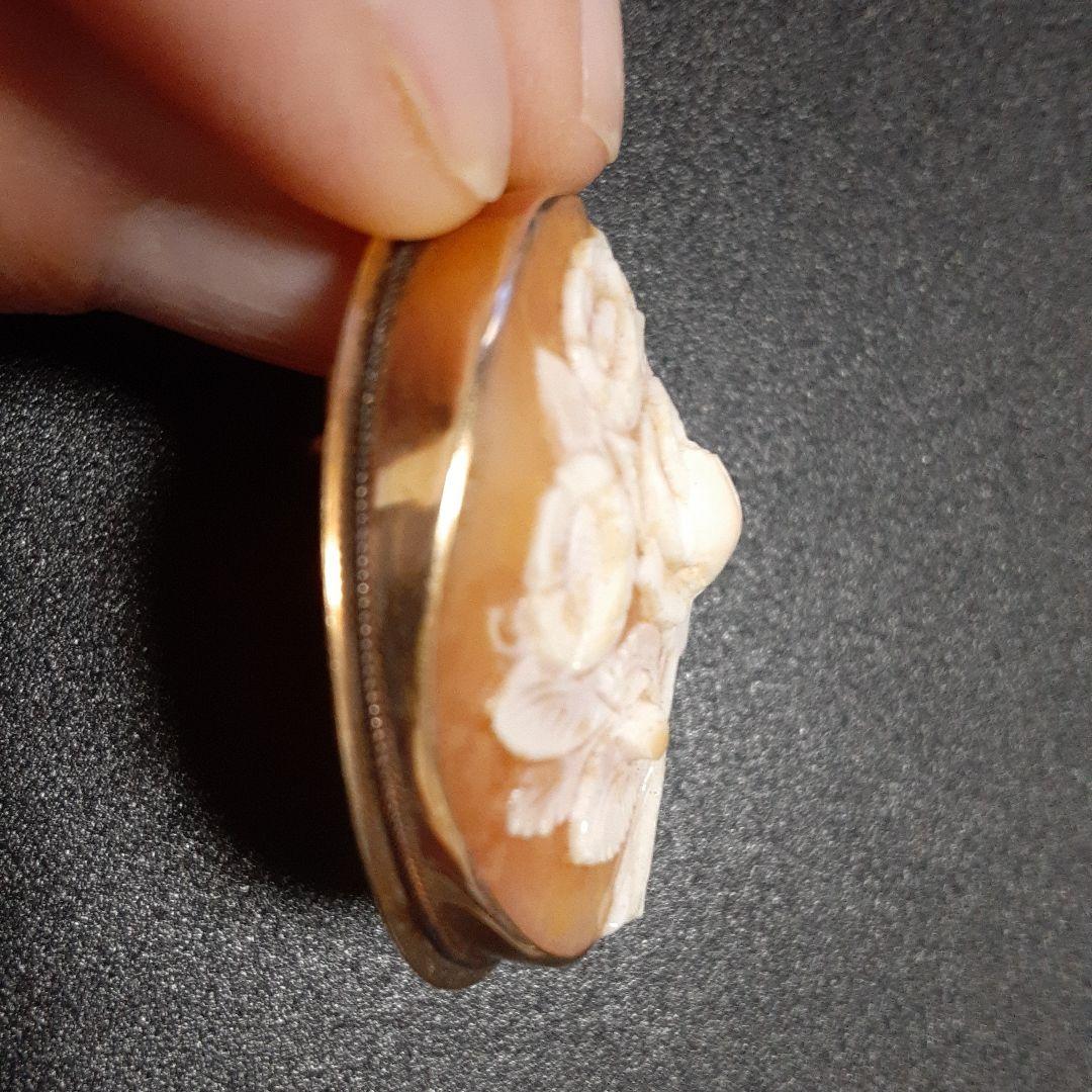 カメオ　14金　フラワーモチーフ