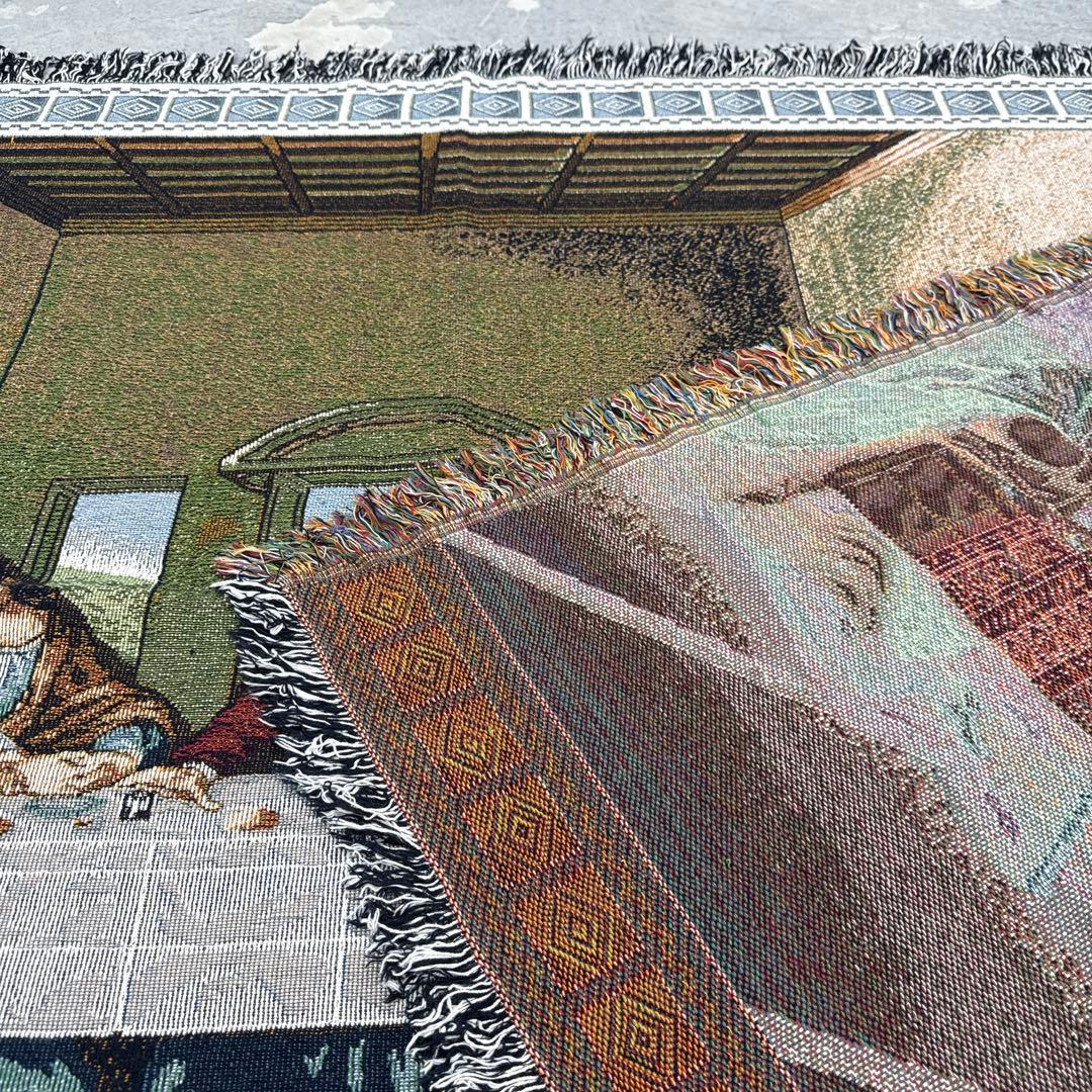 最後の晩餐　マルチカバー　ソファーカバー　ヴィンテージラグ　133x187