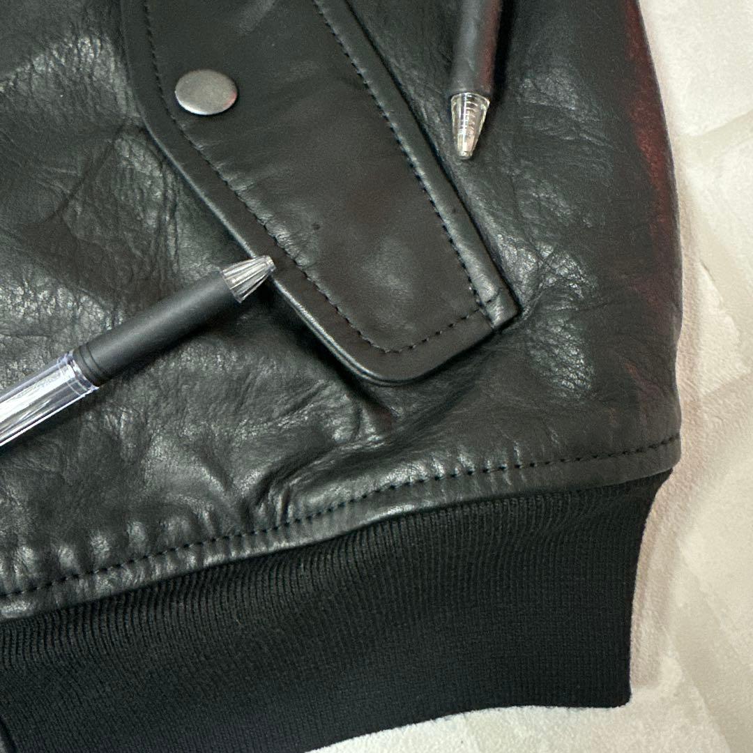 ギャップ OLD Gap 牛革 レザー ボンバー ジャケット L ブラック