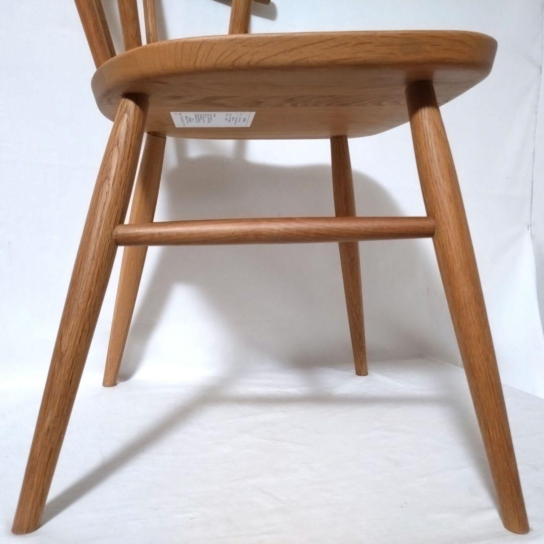 美品　無印良品　アームチェア ②　ダイニングチェア　オーク材　丸脚　送料無料