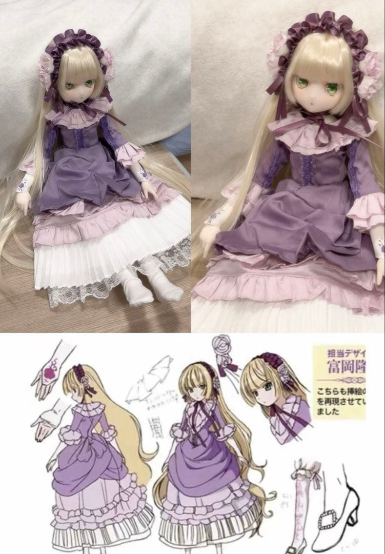 値下MDD用 ドール服 ヴィクトリカ　アイ・ウィッグ付き　ディーラー様製 手作り
