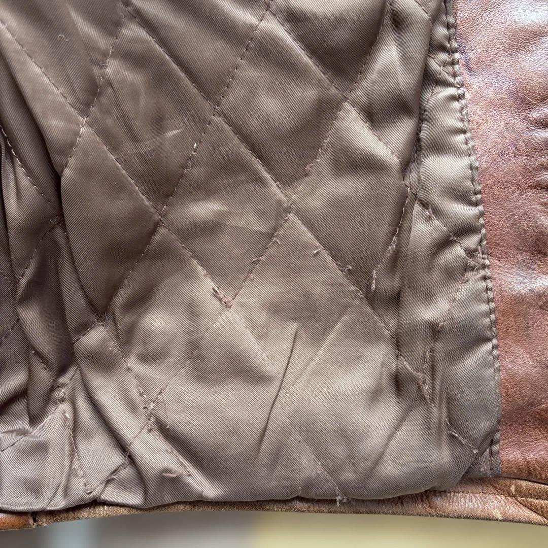 krystal98hh　ブラウンレザー シングルライダースジャケット