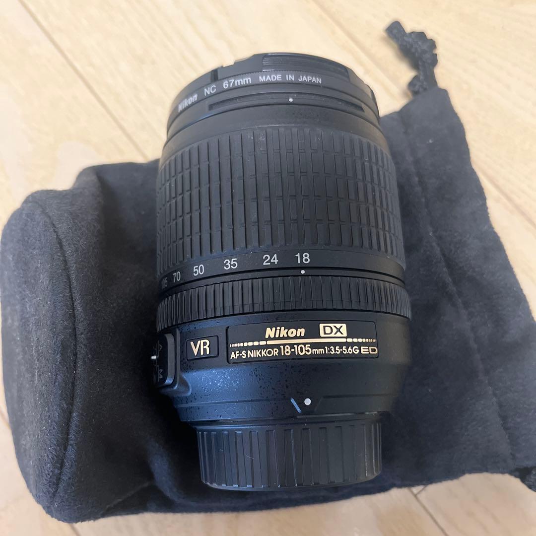 Nikon 標準ズームレンズ 18-105mm フード　フィルター付