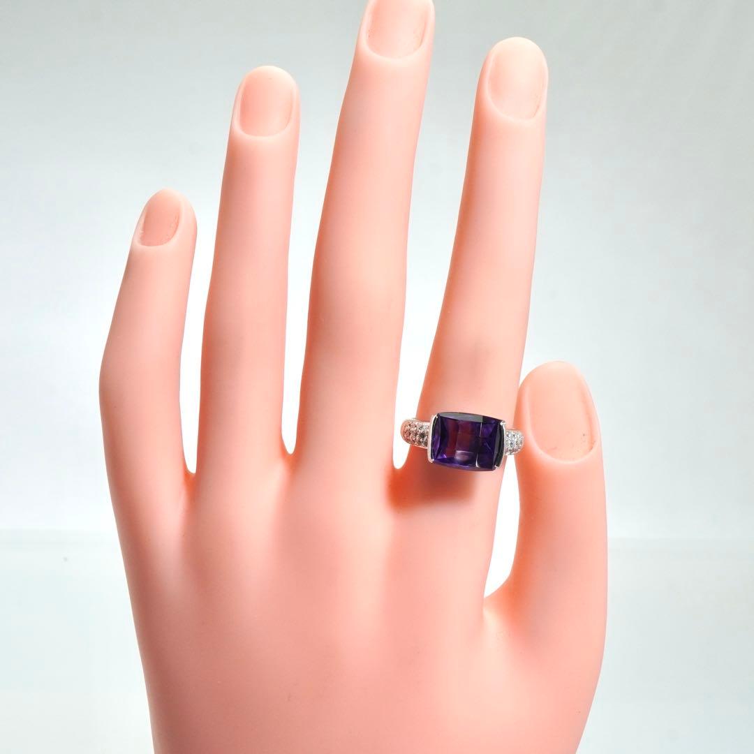 アメジスト リング ダイヤモンド プラチナ ダイヤ 指輪 Pt 16号 13号
