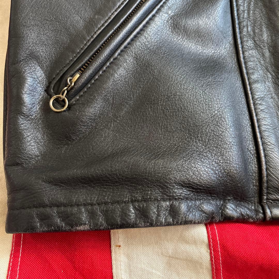 ショット 680 襟付 ライダースジャケット 40 黒 ライナー付 アメリカ製