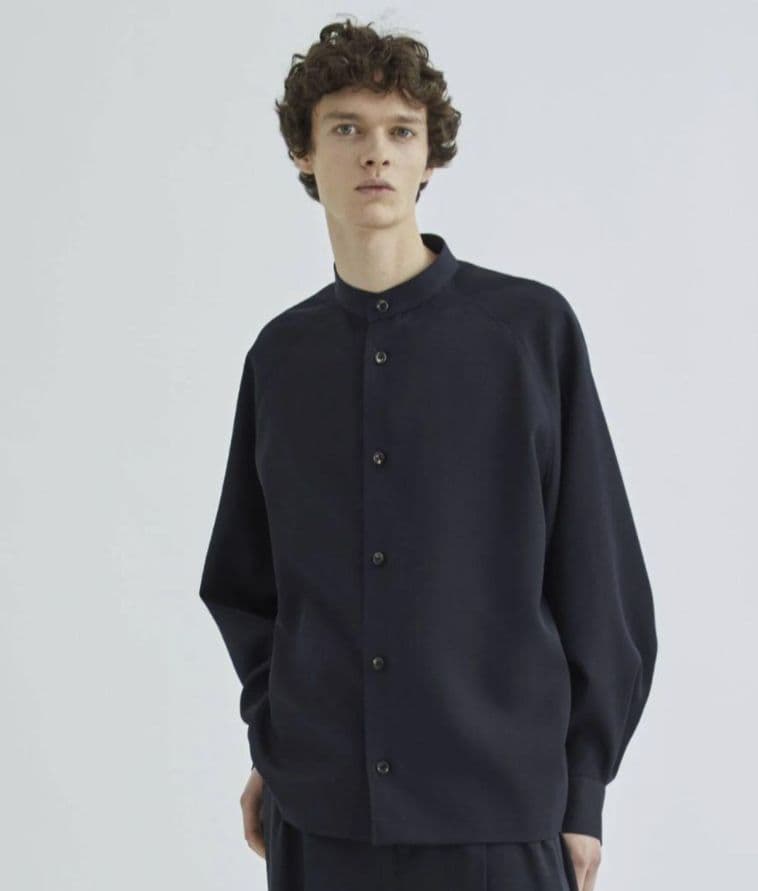 the reracs studious別注ギャバジンラグランシャツブルゾン