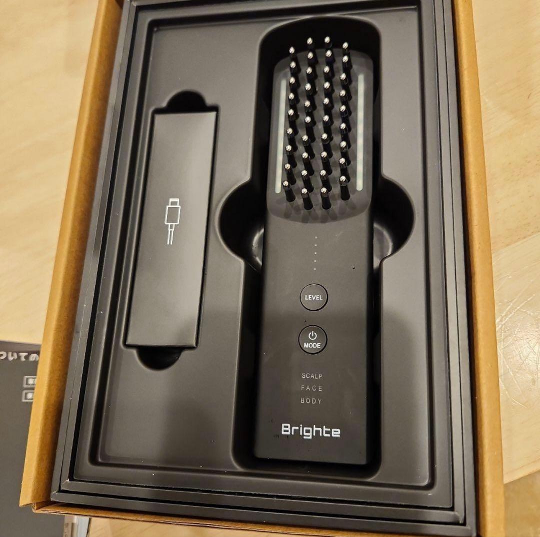 ブライトエレキブラシ美顔器ブラック黒全身頭皮Brighte