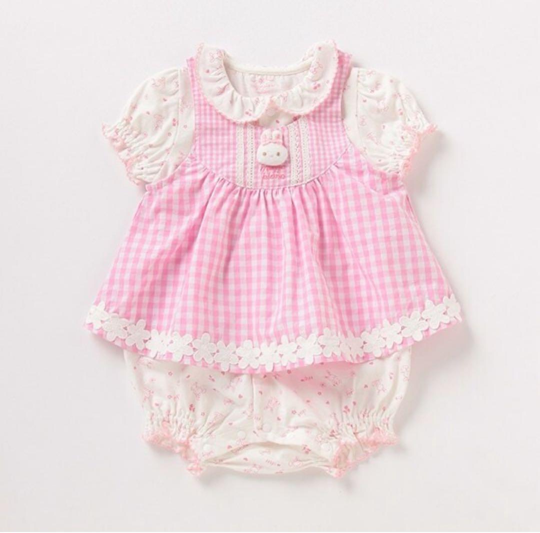 mezzo piano ピンクロンパースセット