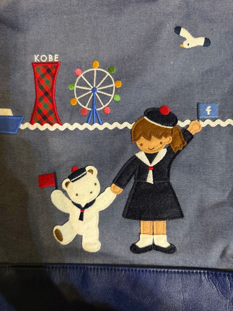 【美品】ファミリア familiar レッスンバッグ 神戸本店限定 デニムバッグ