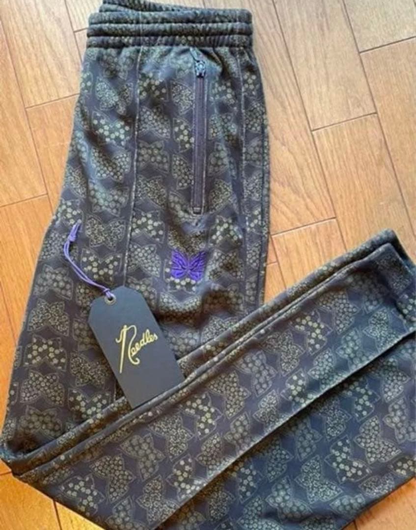【美品】Needles トラックパンツ　蝶小紋　カプセルコレクション