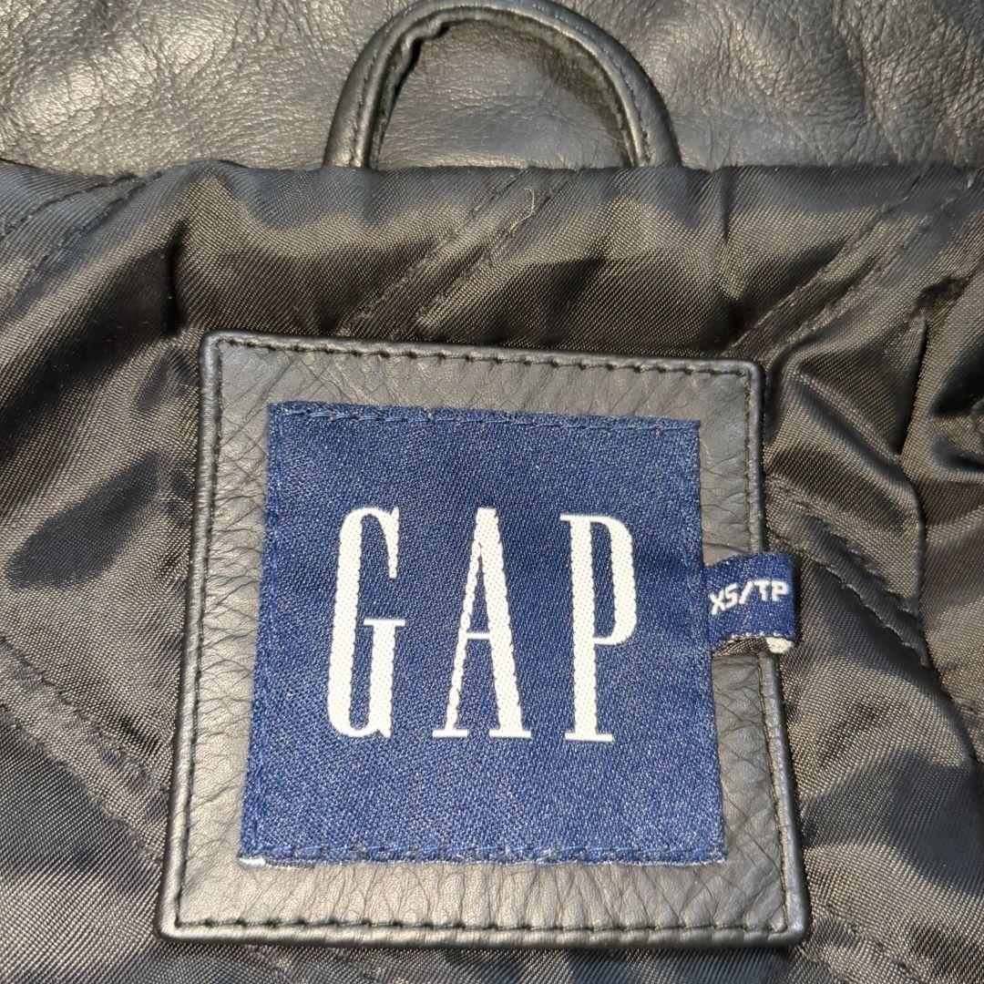 美品 オールドギャップ 牛革 レザージャケット ブラック ライダース