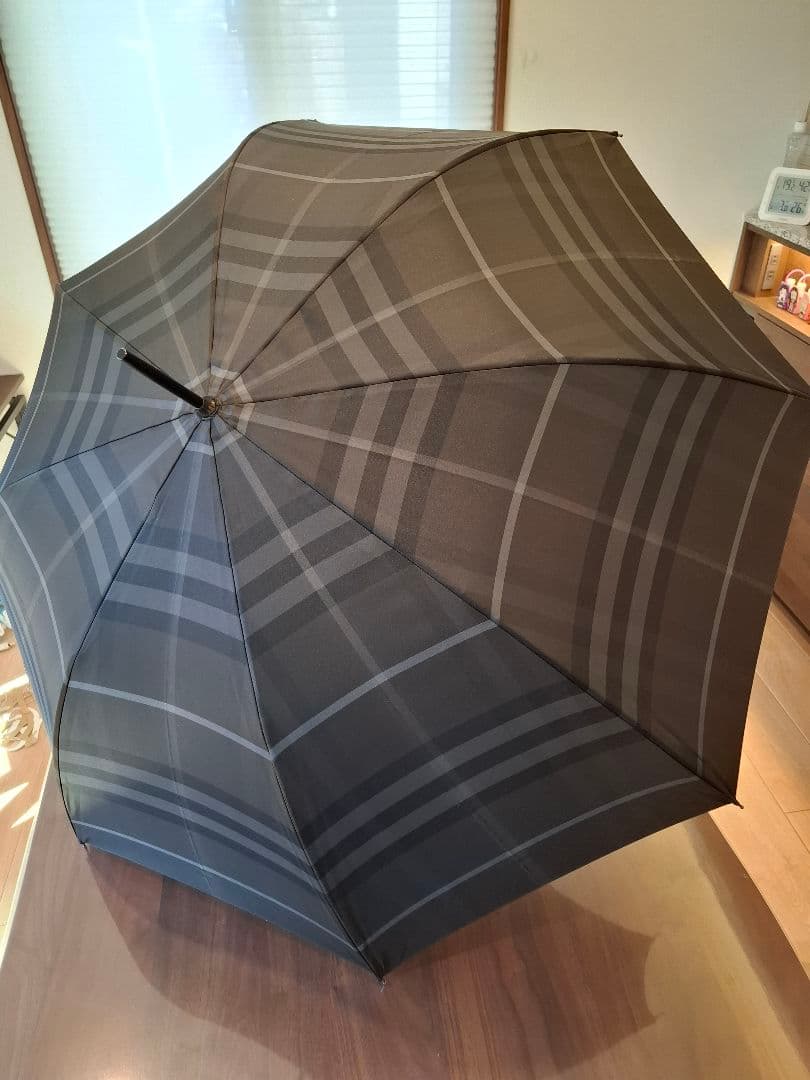 【未使用品】バーバリー 傘 メンズ 65cm ノバチェック 黒 絶版品 オーロラ