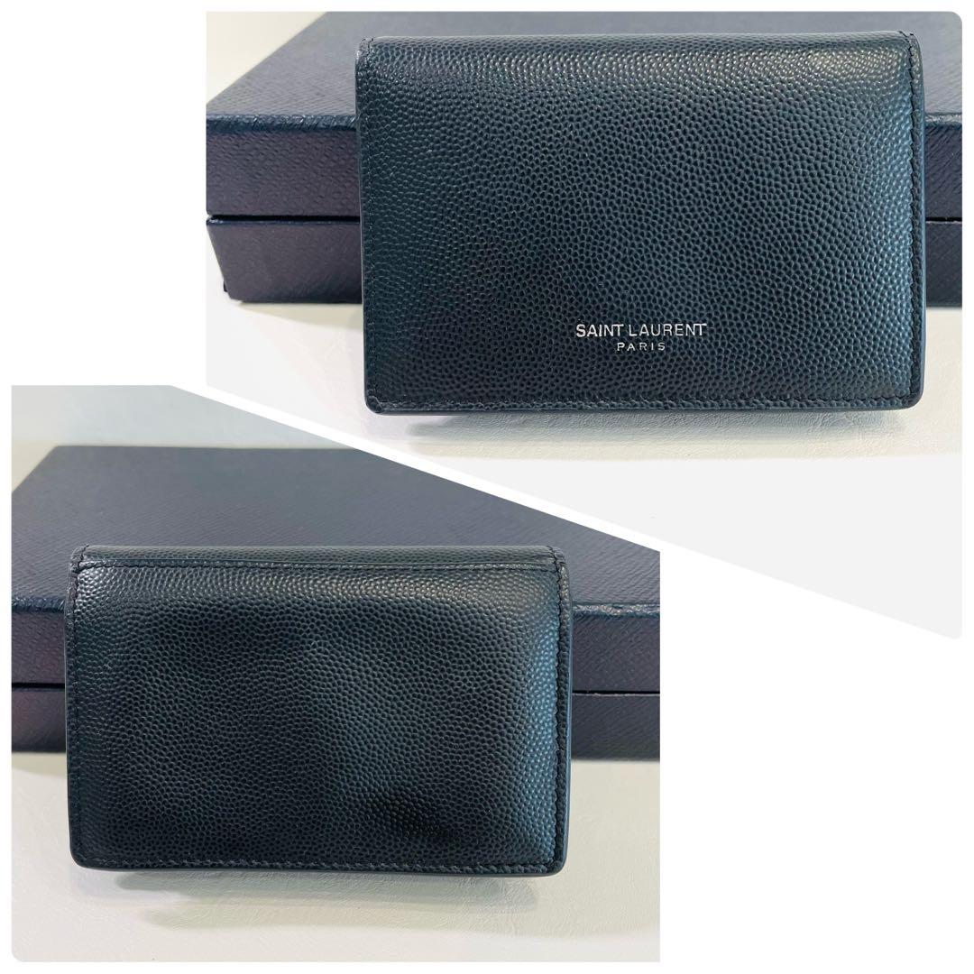 美品　サンローラン　名刺入れ　カードケース　ビジネス　カードホルダー　ロゴ　黒