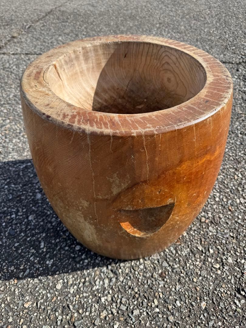 木製 餅つき 臼 昭和58年製 民芸品 レトロ