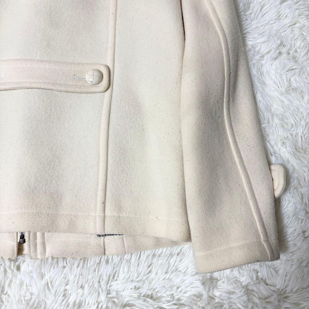 希少 バーバリーブルーレーベル ダッフルコート ノバチェック フード ホワイト