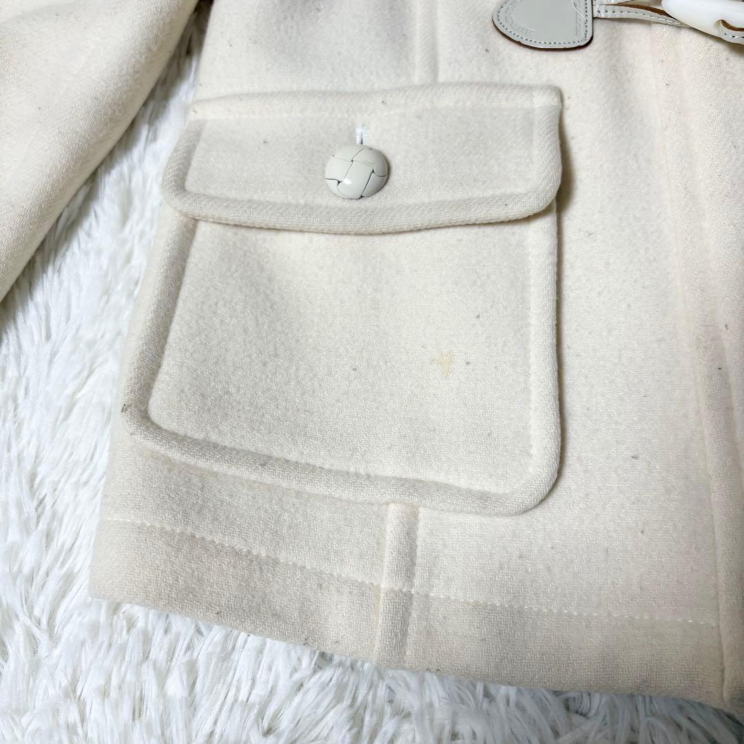 希少 バーバリーブルーレーベル ダッフルコート ノバチェック フード ホワイト