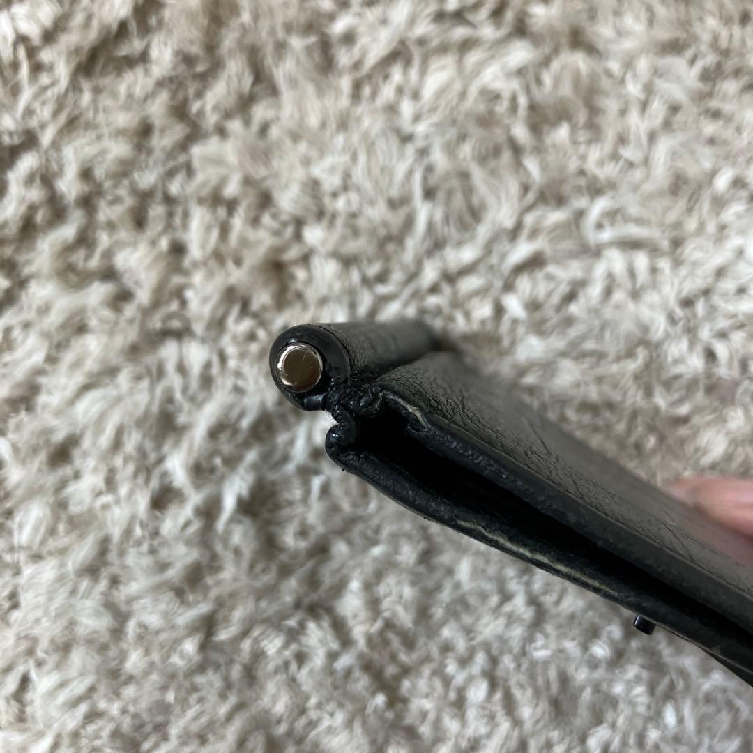 【美品✨】サンローラン レザー マネークリップ YSLロゴ　財布　クロコ　型押し