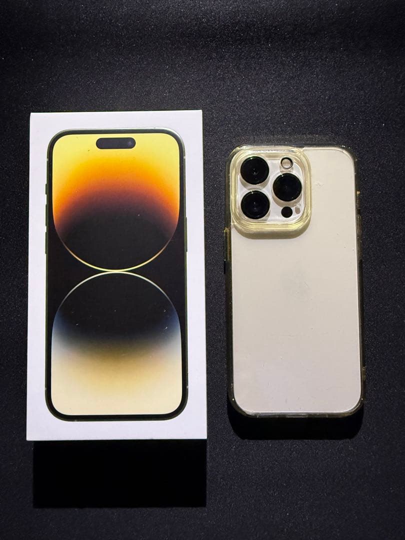 Apple iPhone 14 Pro ゴールド 本体、極上超美品^_−☆