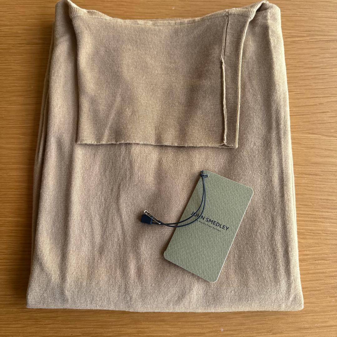 JOHN SMEDLEY タートルネック CATKIN ライトキャメル S