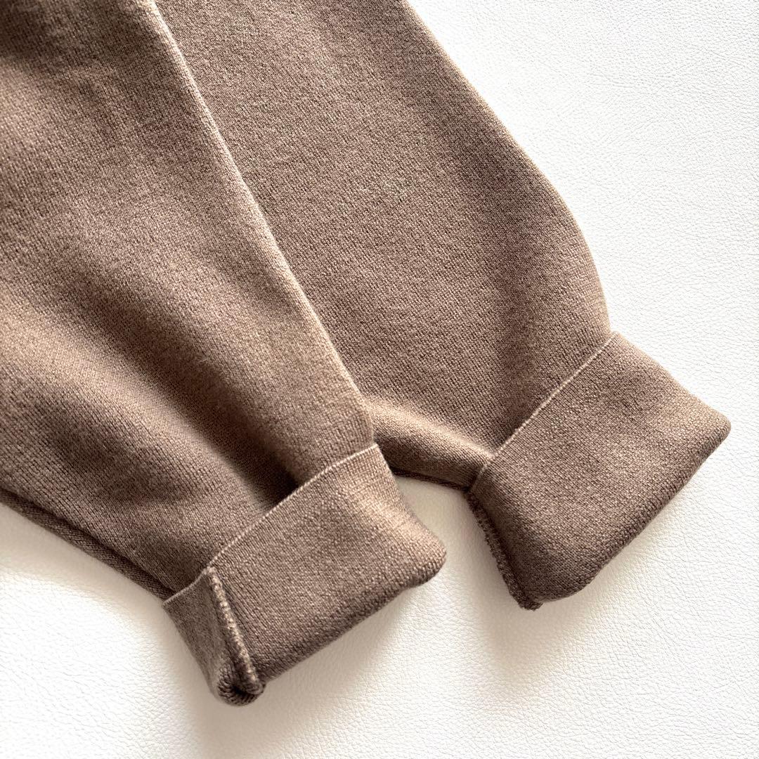 02313 muse ウールカーディガン　ショートガウン ブラウン