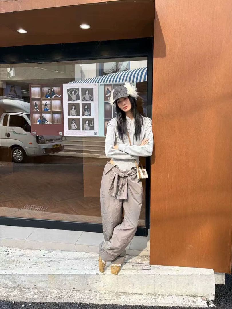 【新品未使用】open Yy ファーキャップ グレー