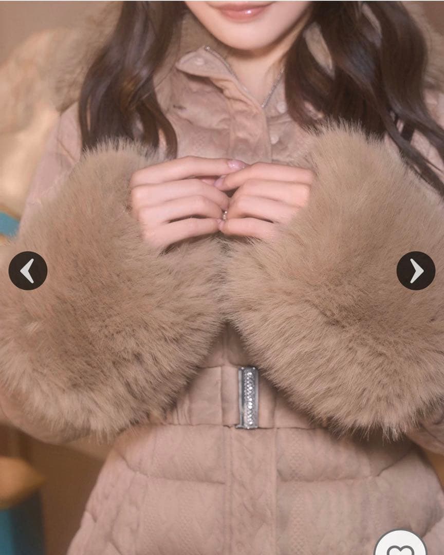 michellMacaron ミシェルマカロン ケーブル柄ベルトダウンコート