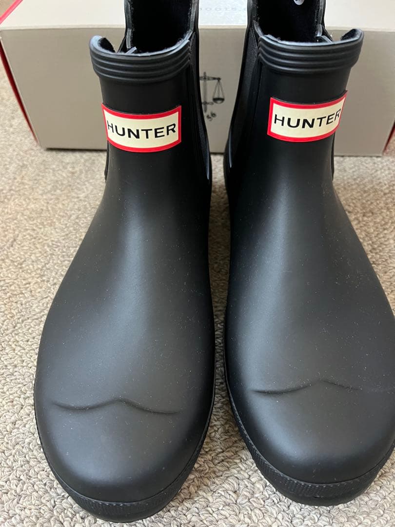美品 HUNTER ブラック ショートブーツ