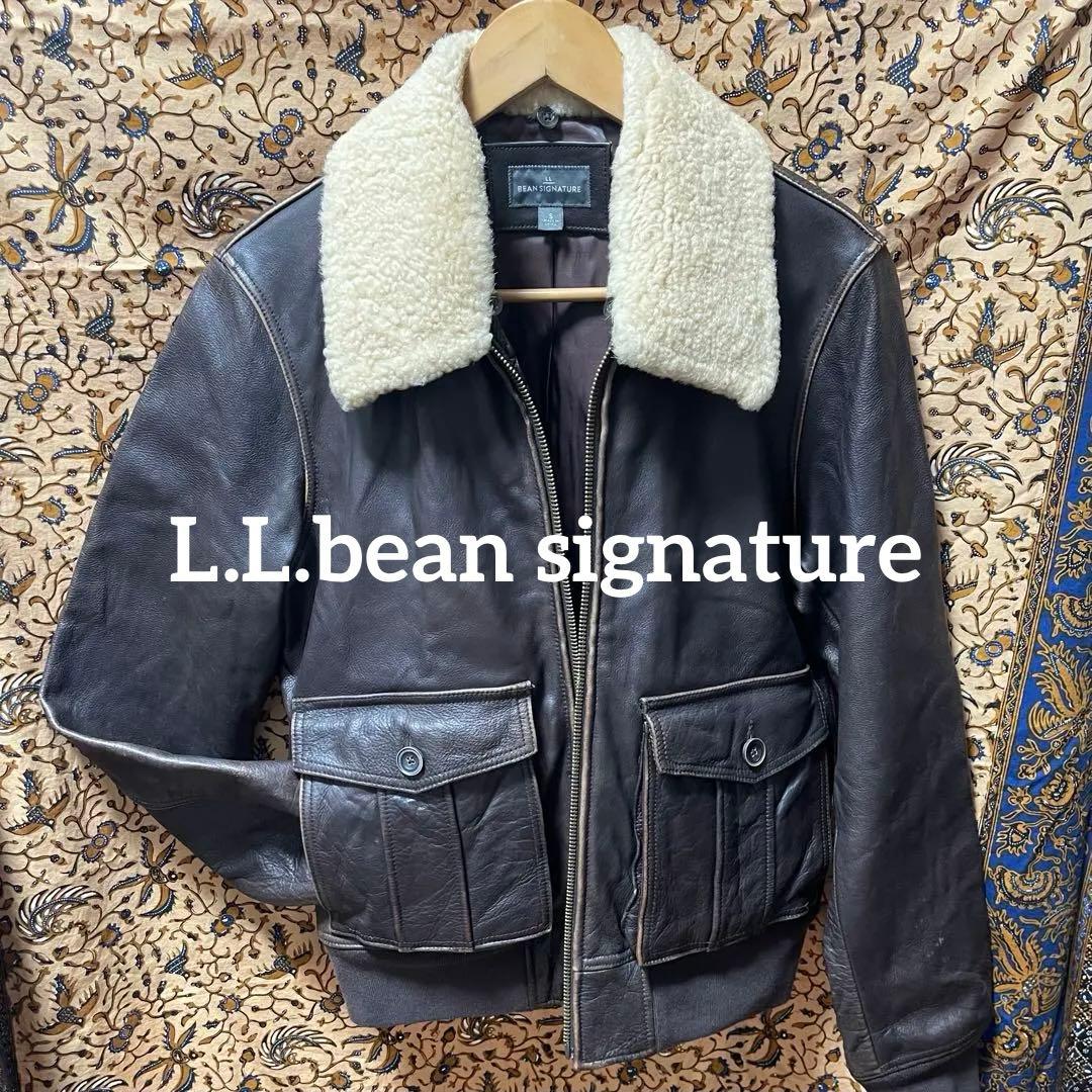 じ*ー様 美品☆LLビーンシグネチャー S★A-2タイプレザージャケット