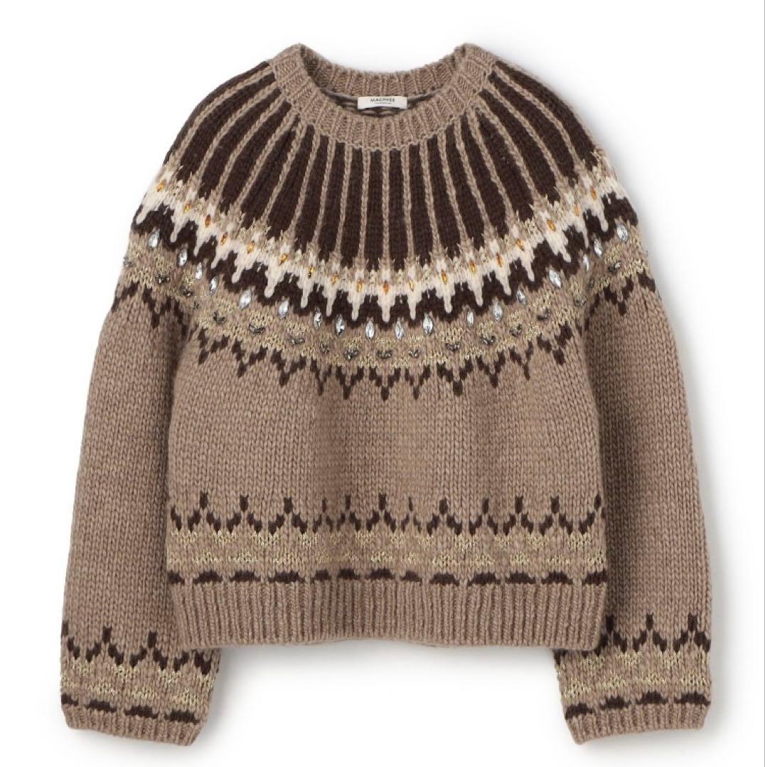 トゥモローランド マカフィー ビジュージャガードニット ベージュ 美品