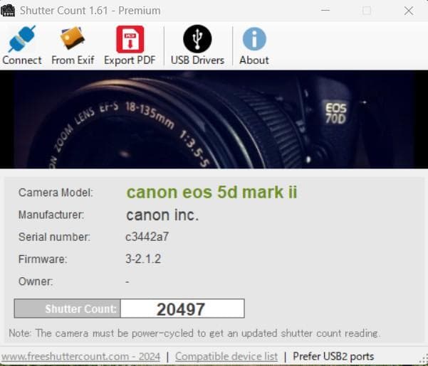 キャノン　CanonEOS 5D Mark II ボディ 1554