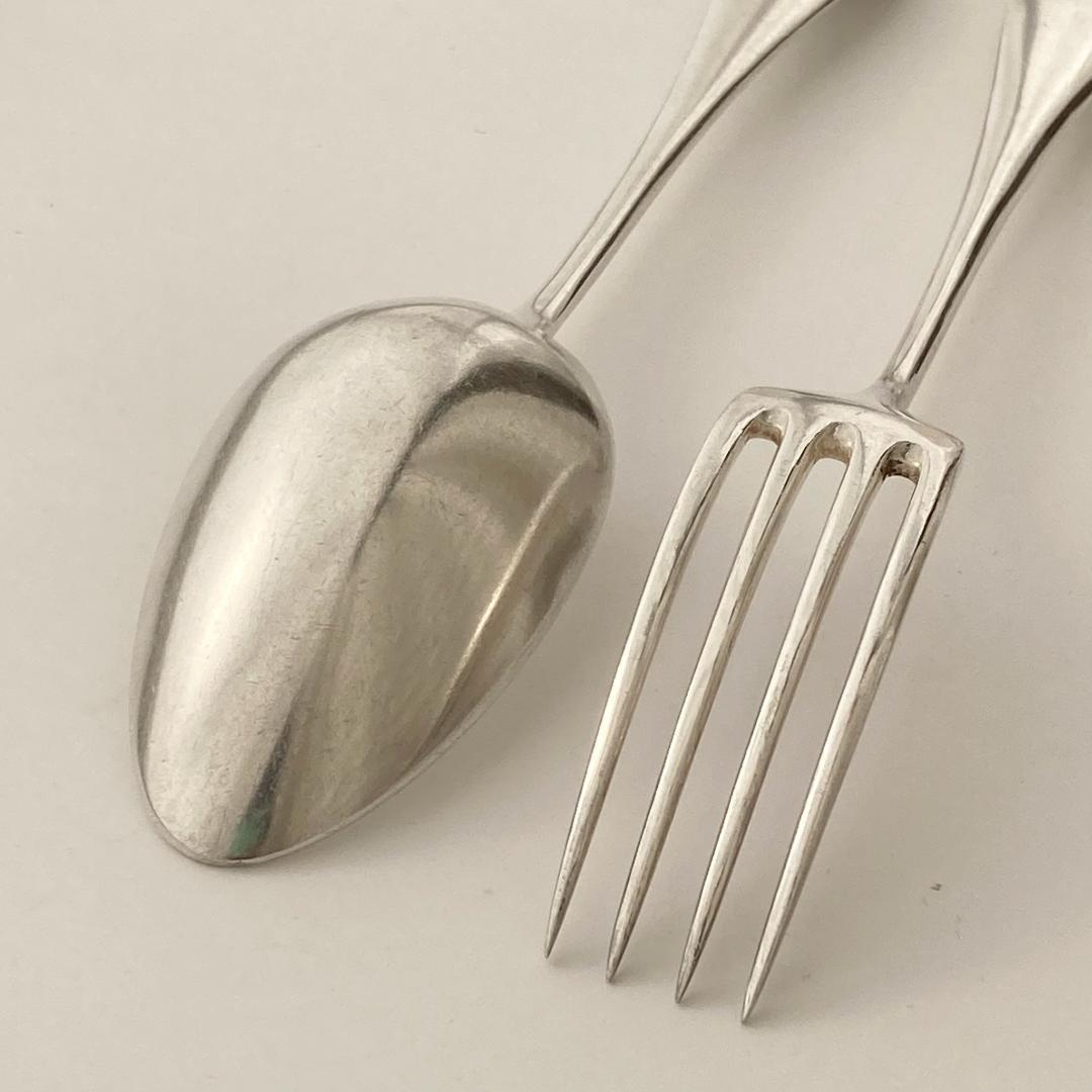 【くまさん】フランスアンティーク⭐️テーブルフォーク　テーブルスプーン　５