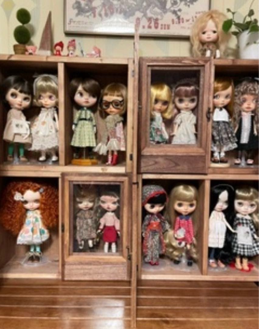 みさぽーママ　人形用木製収納ケース　ハンドメイド　アイシードール　ブライス