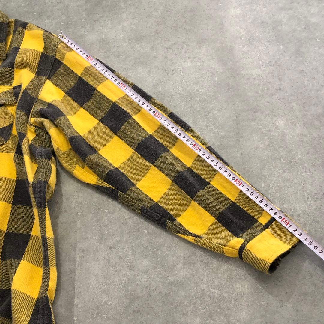 90s USA製 Prentiss ネルシャツ バッファローチェック イエロー